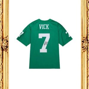 Signed Mike Vick Eagles 2010 Kelly Green